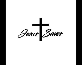 Jesus Saves Decal /Truck decal/Car decal/Squatted Truck decal