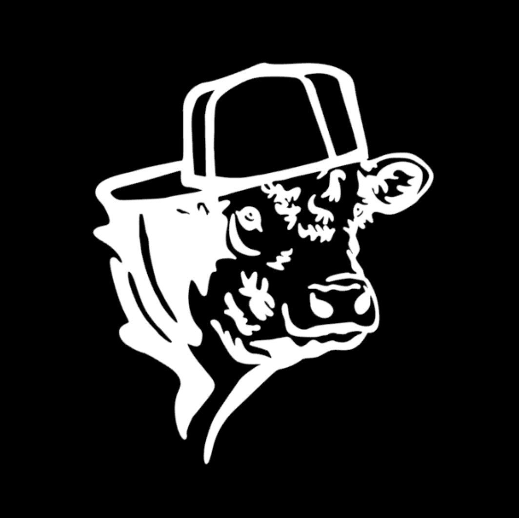 Cow Backwards Hat /truck Decal/car Decal/squatted Truck Decal Etsy