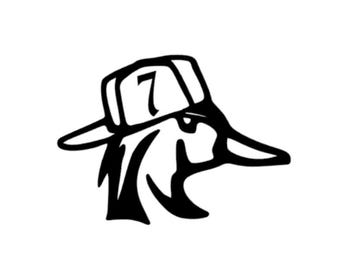 Custom Number Duck Backwards Hat Decal /Truck decal/Car decal/Squatted Truck decal
