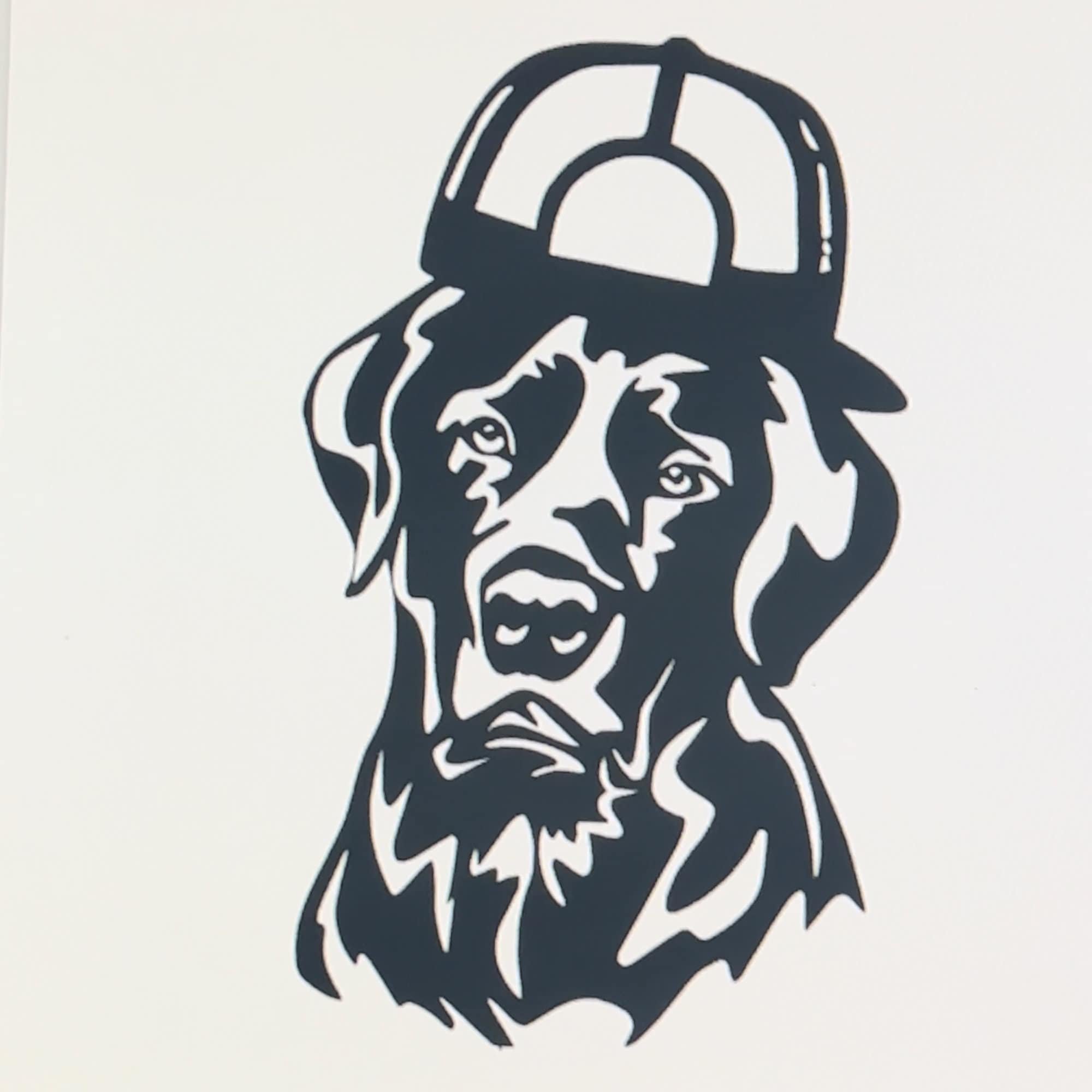Lab With Hat/truck Decal/car Decal/squatted Truck Decal Etsy