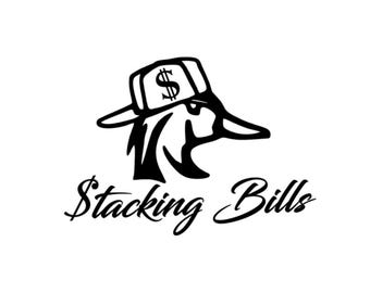 Stacking Bills Duck Decal /Truck decal/Car decal/Squatted Truck decal