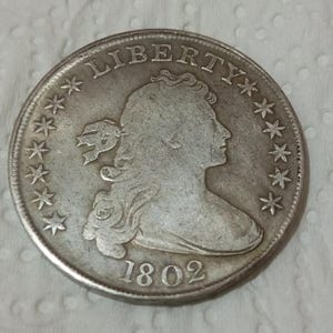 1802 Liberty Draped Bust Silver Dollar - Rare Coin for Collectors, commemorative coin Ideal for Gifts & Antique Coin Collections "COPY COIN"