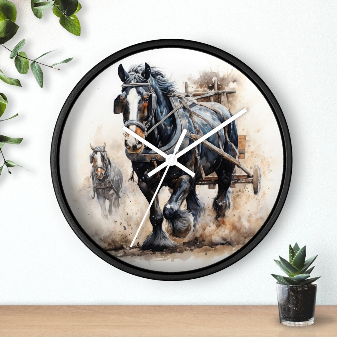 Draft Horse Wall Clock Amish Horse Wall Decor Unique Clock for Wall
