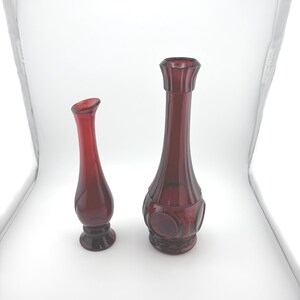 Vintage 1970s Wheaton Ruby Red Bullseye Vase or Avon Ruby Red Perfume Bottle Vase