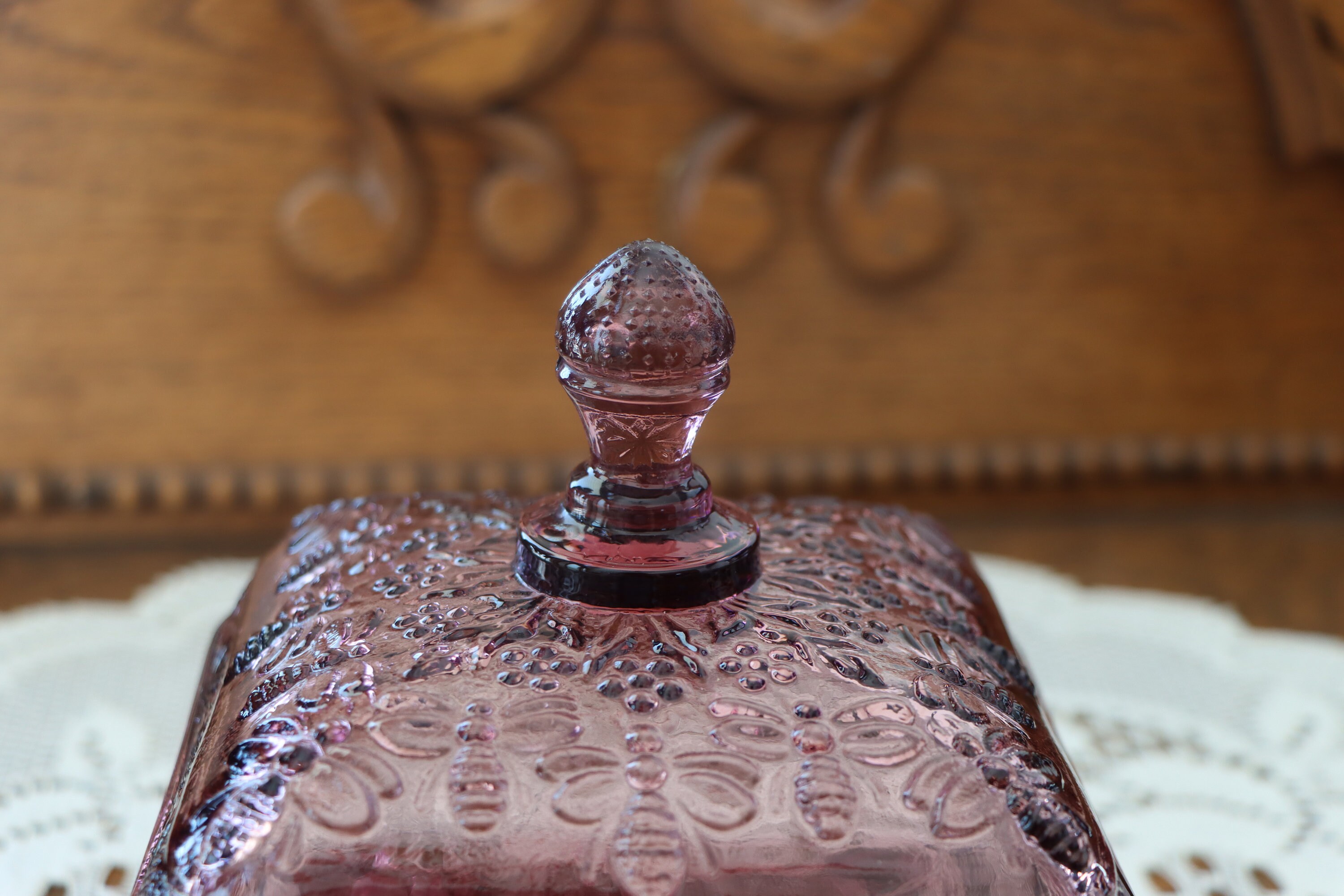 Vintage Tiara Amethyst Indiana Glass Bee Hive Candy Dish 1970s Etsy