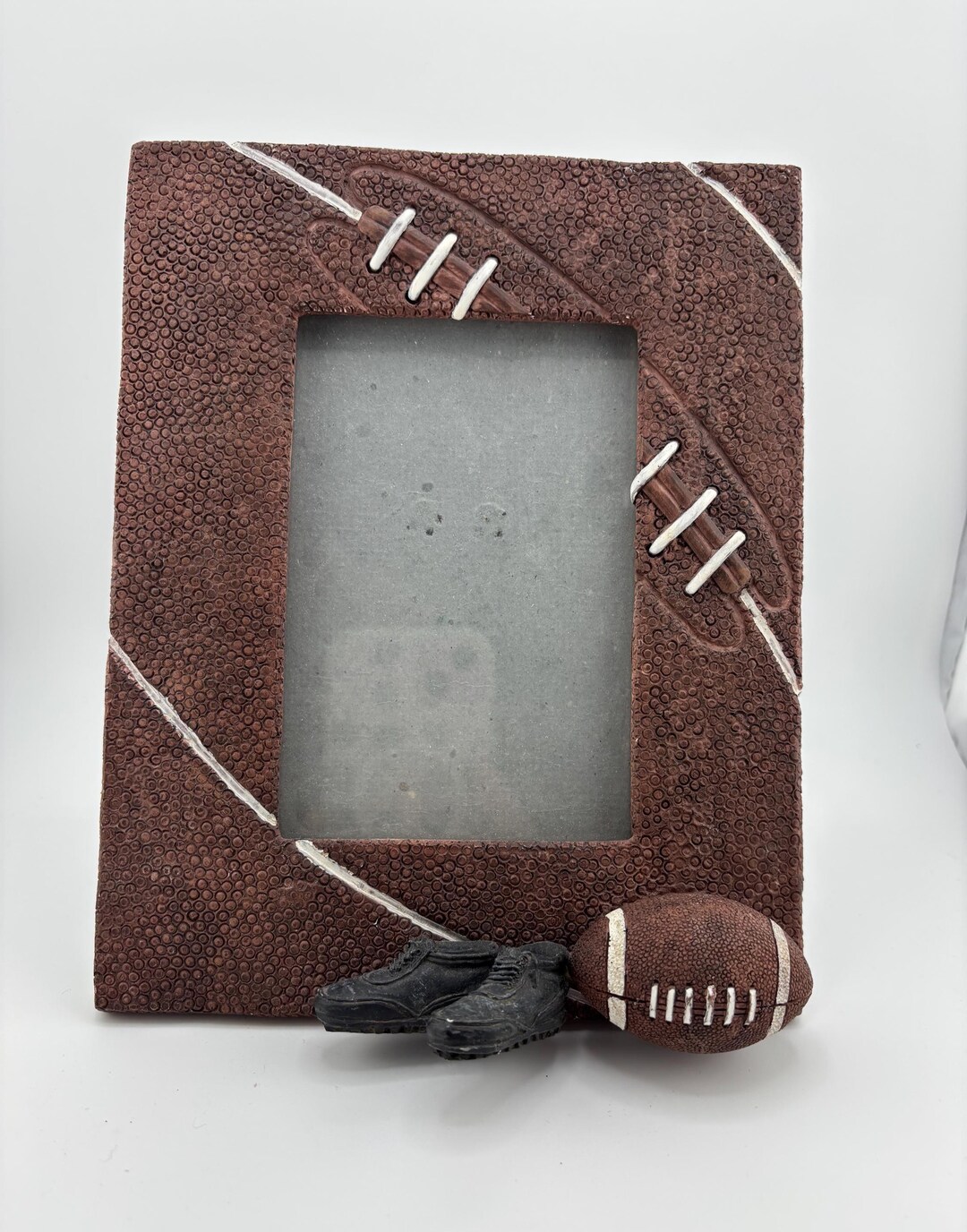Football For Frame Insert Resin 3-D Textured Football Frame With Shoes and Football 3.5 X 4.75 ...