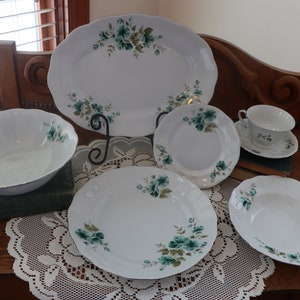Choice of Favolina Morning pattern China made in Poland Platter, Bowls, Plates, Cups, and Saucers Dining Set Sold Individually