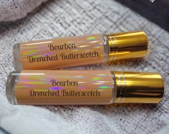 Bourbon Drenched Butterscotch Perfume - rich butterscotch, aged bourbon whiskey, tonka, caramel, vanilla, coconut, and sweet peach notes