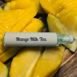 Mango Milk Tea Perfume - juicy mango, half and half, and sweet honey boba notes