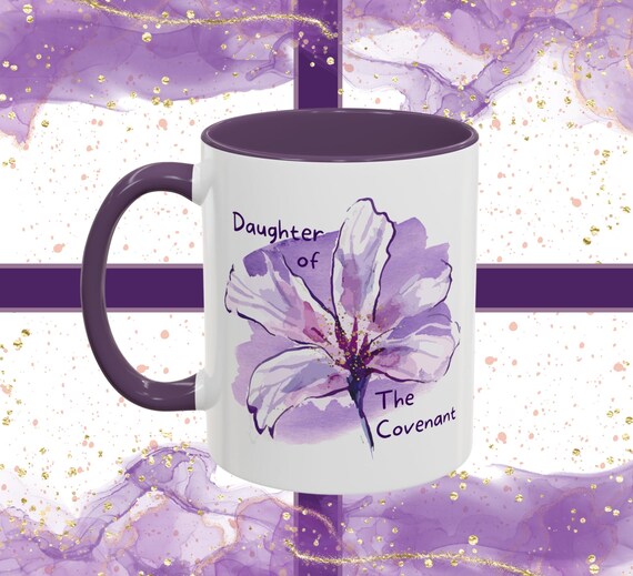 Ezekiel 37:26 Daughter of the Covenant Scripture Mug, Israelite Women's, BPA-Free Ceramic Mug, Watercolor Floral Design Bible Mug