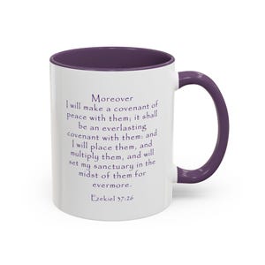 Ezekiel 37:26 Daughter of the Covenant Scripture Mug, Israelite Women's, BPA-Free Ceramic Mug, Watercolor Floral Design Bible Mug image 4