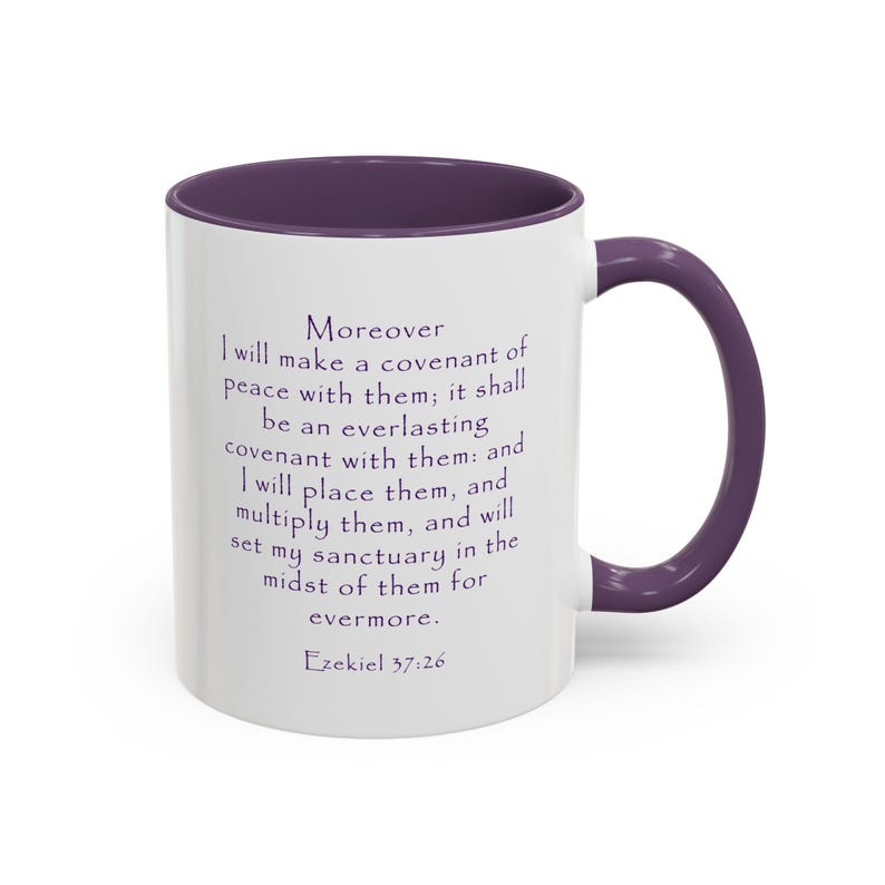 Ezekiel 37:26 Daughter of the Covenant Scripture Mug, Israelite Women's, BPA-Free Ceramic Mug, Watercolor Floral Design Bible Mug image 4