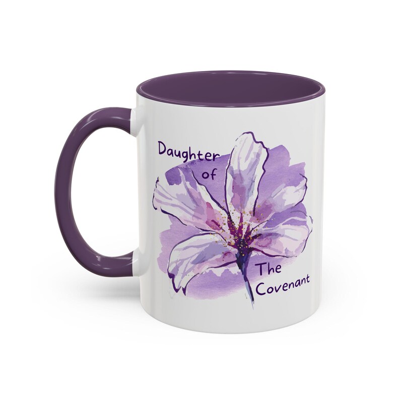 Ezekiel 37:26 Daughter of the Covenant Scripture Mug, Israelite Women's, BPA-Free Ceramic Mug, Watercolor Floral Design Bible Mug image 3