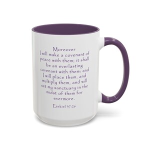 Ezekiel 37:26 Daughter of the Covenant Scripture Mug, Israelite Women's, BPA-Free Ceramic Mug, Watercolor Floral Design Bible Mug image 6