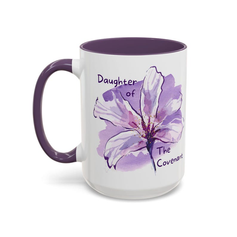 Ezekiel 37:26 Daughter of the Covenant Scripture Mug, Israelite Women's, BPA-Free Ceramic Mug, Watercolor Floral Design Bible Mug image 5
