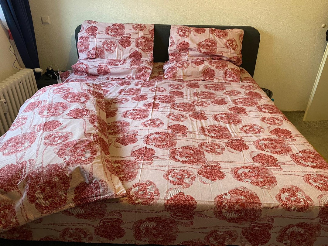100 Cotton Rose Gold Floral Bedding Set With Flat Bedsheet Etsy