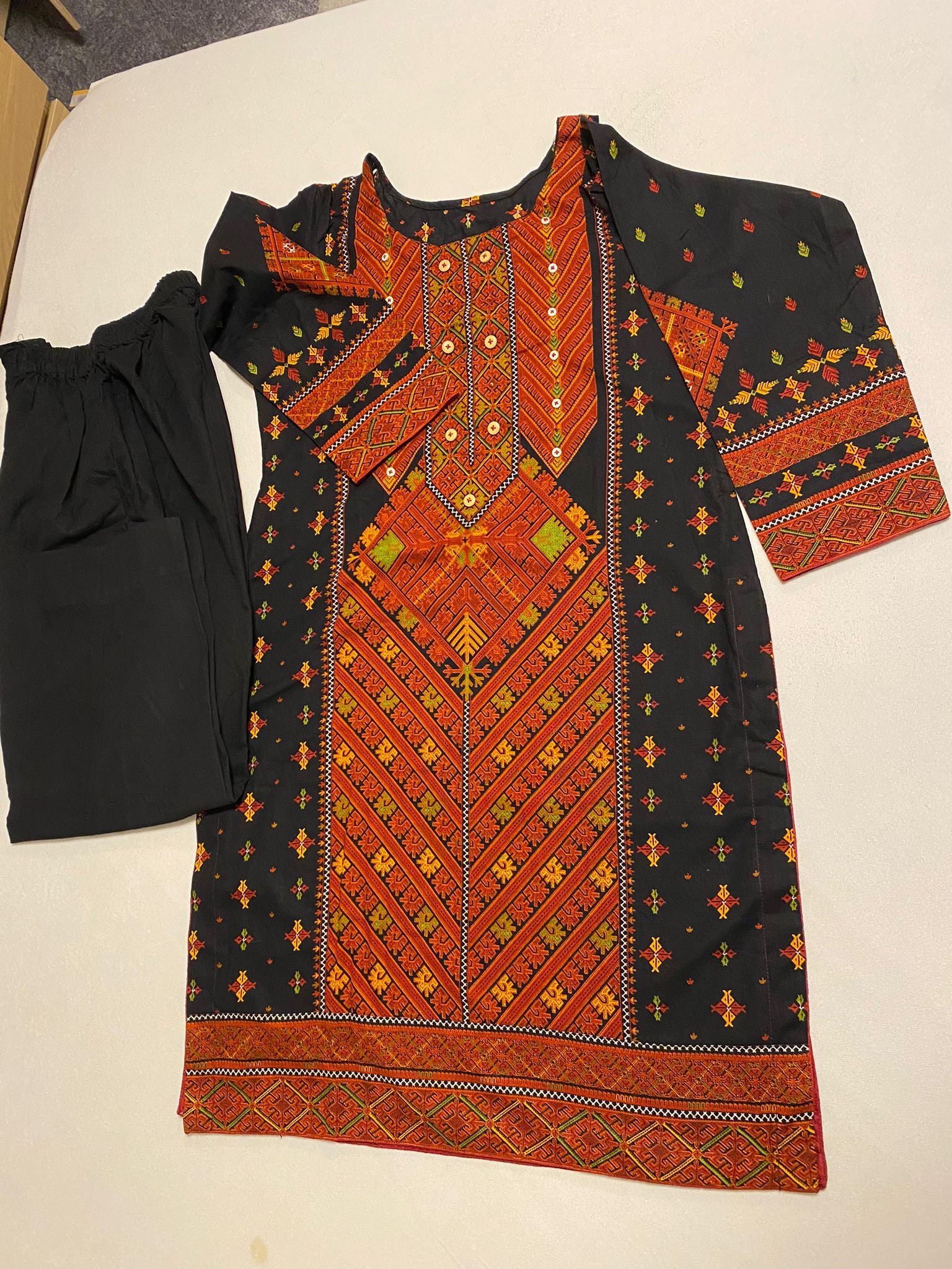 Black pathani dress for girl hot sale