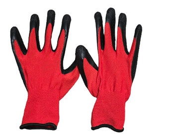 Industrial safety rubber work gloves for construction heavy duty working hand protective