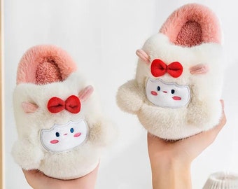 Adorable Cotton Slippers for Kids | Soft, Warm, Perfect for Fall and Winter | Thick Sole for Cozy Indoor Moments | Parent-Child Shoes