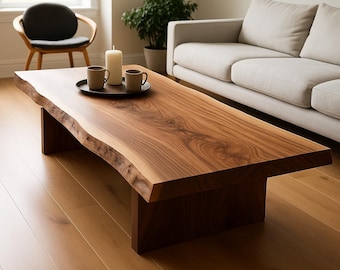 Live Edge Coffee Table – Handmade Solid Wood Furniture – Modern Natural Wood Design
