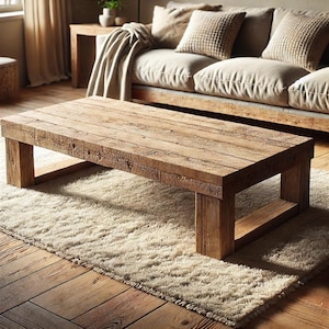 Rustic Reclaimed Coffee Table, Rectangle Coffee Table - Canadian Made and Handcrafted