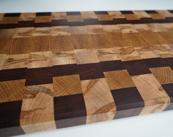 White Oak, Wormy Maple, and Jatoba End Grain Cutting Board