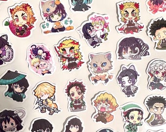 50pcs Demon Slayer Anime Japanese Vinyl Cartoon Stickers Decor for Party Wattle Bottle Laptop Luggages