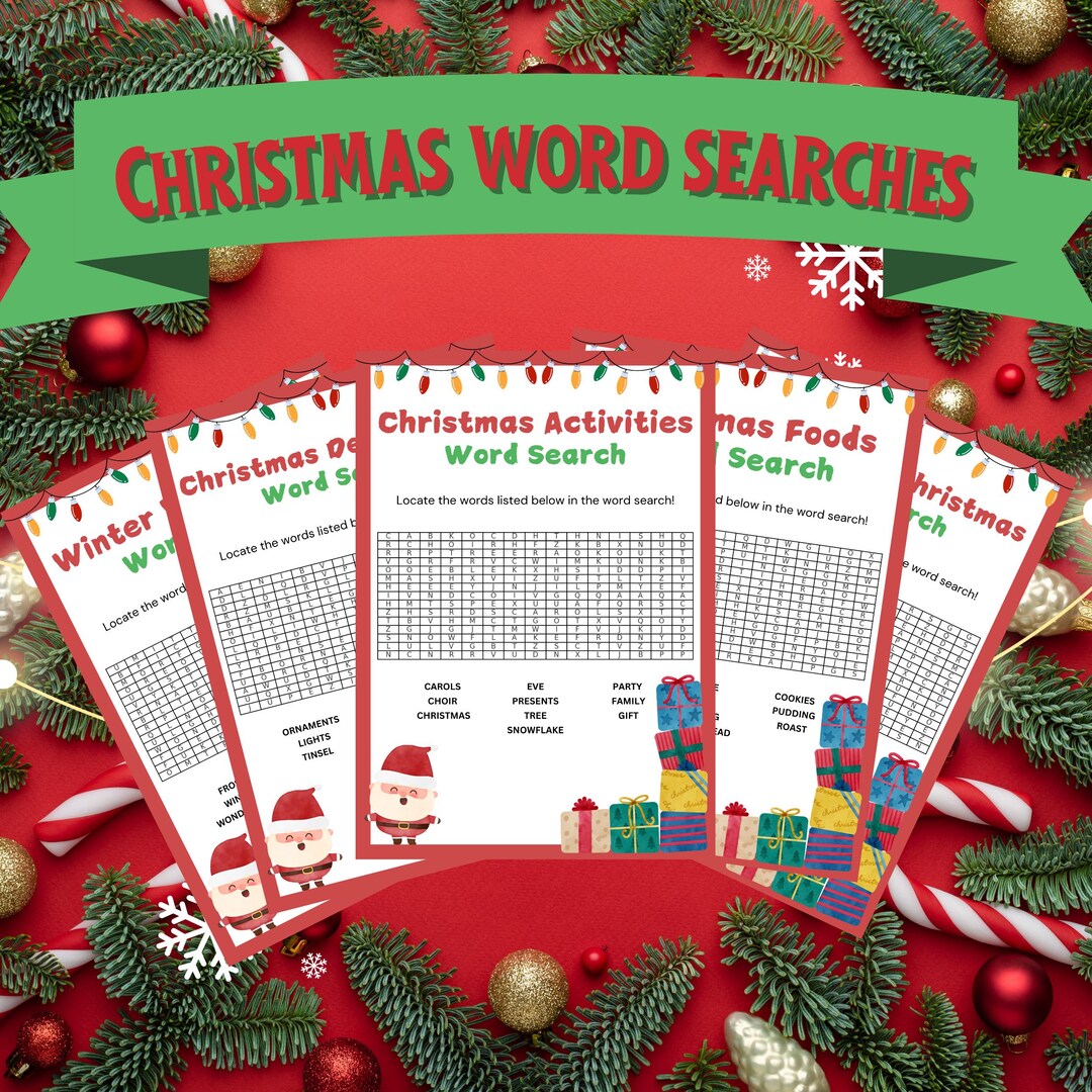 Festive Christmas Word Search Printables | Fun Holiday Activity Sheets ...