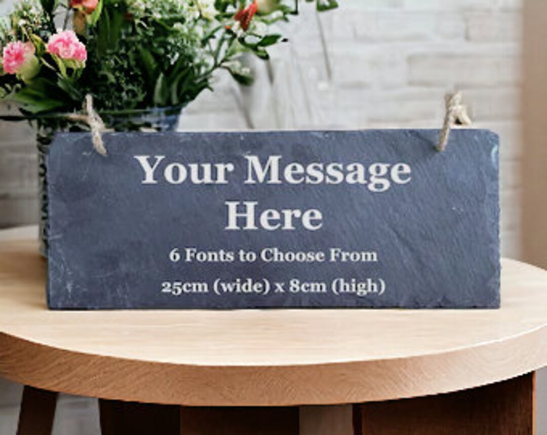 Personalised Engraved Slate Sign 30x10cm Add Timeless Elegance to Your ...