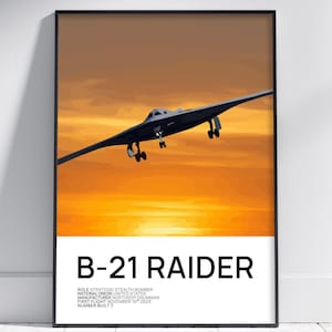 B-21 Raider Poster, B-21 Print, Strategic Bomber Poster, Aviation Poster, Aviation Print, Fighter Aircraft Poster, Aviation Gift, Aviation