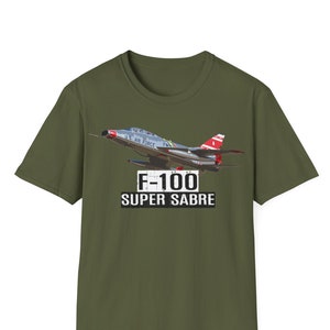 F-100 Super Sabre T-Shirt, F100 Super Sabre Fighter Jet T-Shirt, Fighter Aircraft, Military Gift, Fighter Plane T-Shirt, Aviation Shirt