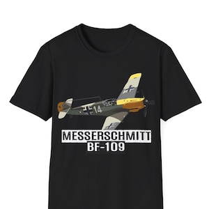 Messerschmitt Bf-109 T-Shirt, BF-109 Fighter Plane T-Shirt, World War 2 T-Shirt, Fighter Aircraft T-Shirt, Aviation Shirt, WW2 Plane Tshirt