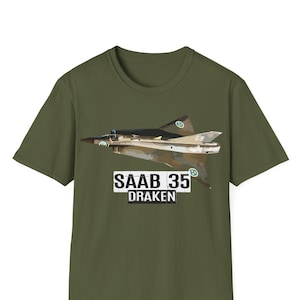 Saab 35 Draken T-Shirt, Draken Fighter Jet T-Shirt, Fighter Aircraft, Military Gift, Fighter Plane T-Shirt, Aviation Shirt, Saab Fighter Jet