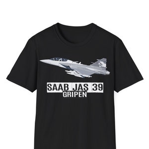 SAAB JAS 39 Gripen T-Shirt, Gripen Fighter Jet T-Shirt, Fighter Aircraft, Military Gift, Fighter Plane T-Shirt, Aviation Shirt