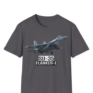 Su-35 Flanker-E T-Shirt, Sukhoi Su35 Fighter Jet T-Shirt, Fighter Aircraft, Military Gift, Fighter Plane T-Shirt, Aviation Shirt
