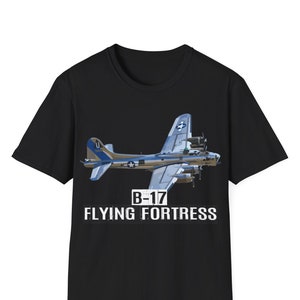 B-17 Flying Fortress T-Shirt, B-17 Bomber T-Shirt, World War 2 T-Shirt, Fighter Aircraft T-Shirt, Aviation Shirt, WW2 Plane Tshirt