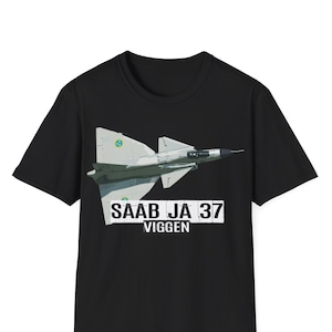 Saab JA 37 Viggen T-Shirt, Viggen Fighter Jet T-Shirt, Fighter Aircraft, Military Gift, Fighter Plane T-Shirt, Aviation Shirt
