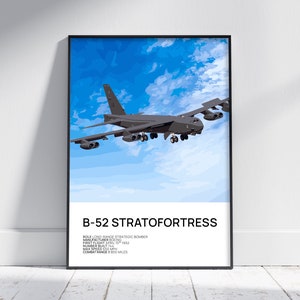 Póster B-52 Stratofortress, impresión B-52, póster de aviación, avión de combate, arte mural de aviación, regalo de aviación, obra de arte de aviación, impresión de aviación