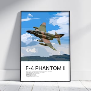 F-4 Phantom II Poster, F4 Phantom Print, Aviation Poster, Fighter Aircraft, Aviation Wallart, Aviation Gift, Aviation Artwork, Print