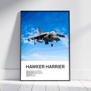 Hawker Harrier Poster, Hawker Harrier Print, Aviation Poster, Fighter Aircraft, Aviation Wallart, Aviation Gift, Aviation Artwork, Aviation