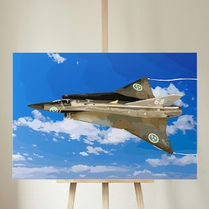 Saab 35 Draken Canvas, Draken Jet Print, X, Aviation Wall Art, Fighter Jet Canvas, Fighter Jet Wall Decor, Military Gift, Aviation Artwork