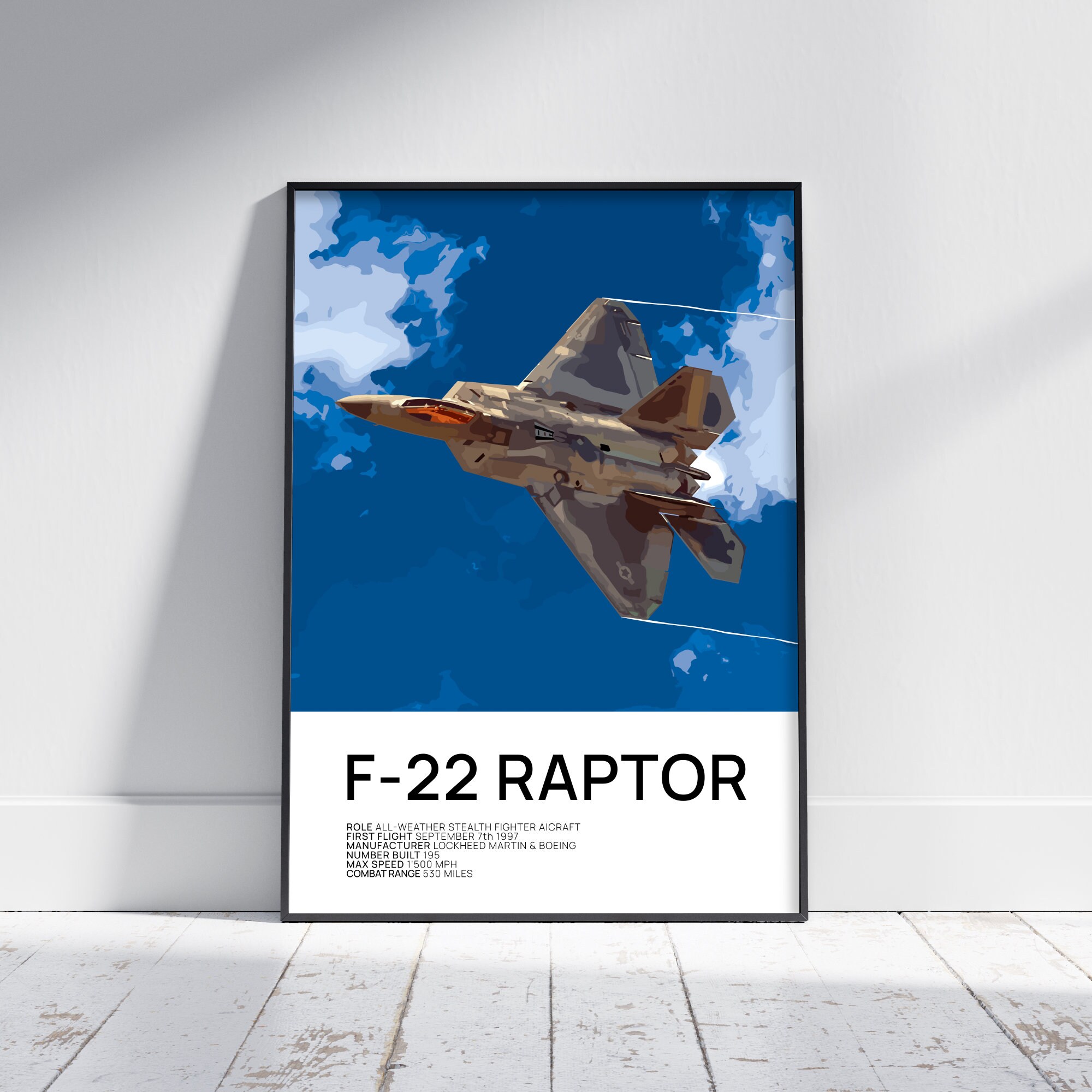 F-22 Raptor Poster, F-22 Raptor Print, Aviation Poster, Fighter ...