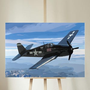 F6F Hellcat Canvas, F6F Print, Aviation Wall Art, Fighter Aircraft Canvas, World War 2 Wall Decor, Military Gift, Aviation Artwork, Aviation