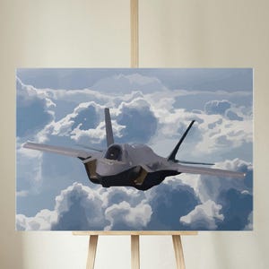 F-35 Lightning 2 Canvas, F-35 Print, Aviation Wall Art, Fighter Jet Canvas, Fighter Jet Wall Decor, Military Gift, Aviation Artwork