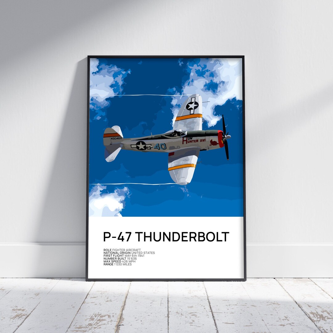 P-47 Thunderbolt Poster Thunderbolt Print P47 Poster Aviation Poster ...