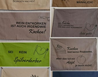 Geschirrtuch - lustigen Sprüchen - witzig - Deko für die Küche - Blickfang - personalisierbar - Geschenk - Baumwolle