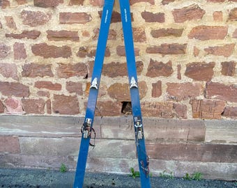 Vintage Pair of 1960s Rossignol French Wooden Skis, Old Ski Chalet