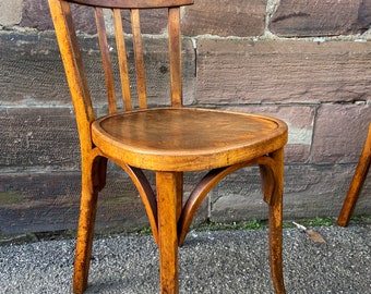 lot de 4 chaises café Bois courbé Restaurant Paris bistrot baumann 1960 vintage Bentwood Ton style thonet Fischel