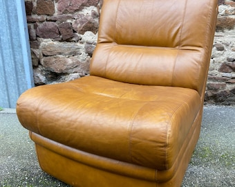 Vintage 1970s BEKA Club leather lounge chair