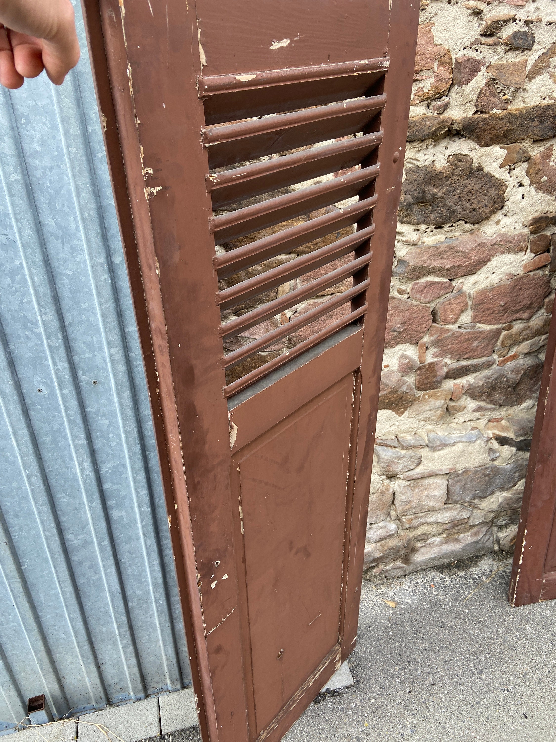 Pair of Vintage Shutters Shutters Screen Headboard Decoration - Etsy